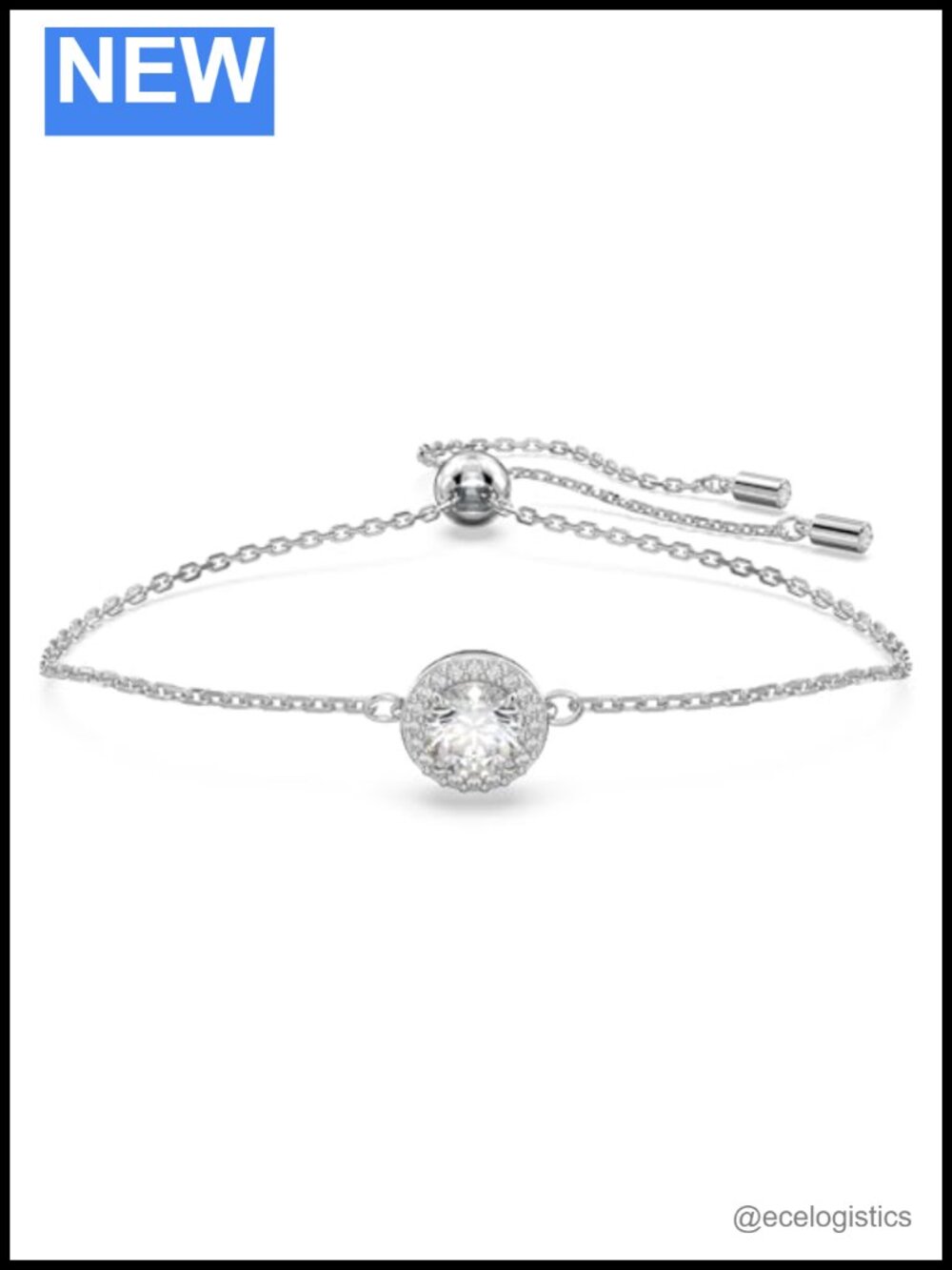 Swarovski Crystal Bangle Bracelet Rhodium Plated Stackable Jewelry